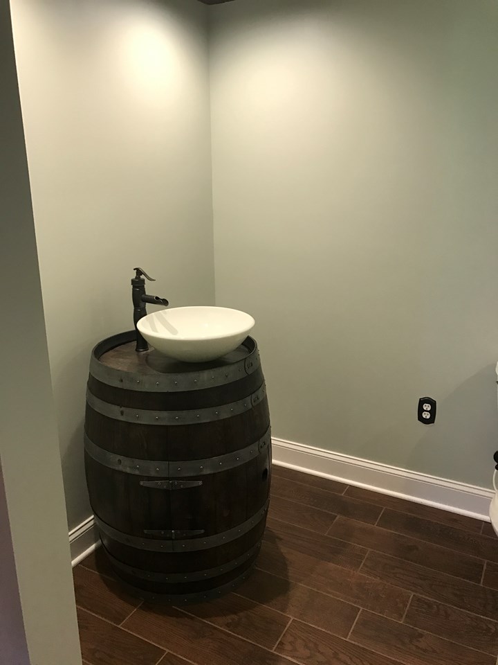 lavish bathroom custom wine barrel sink