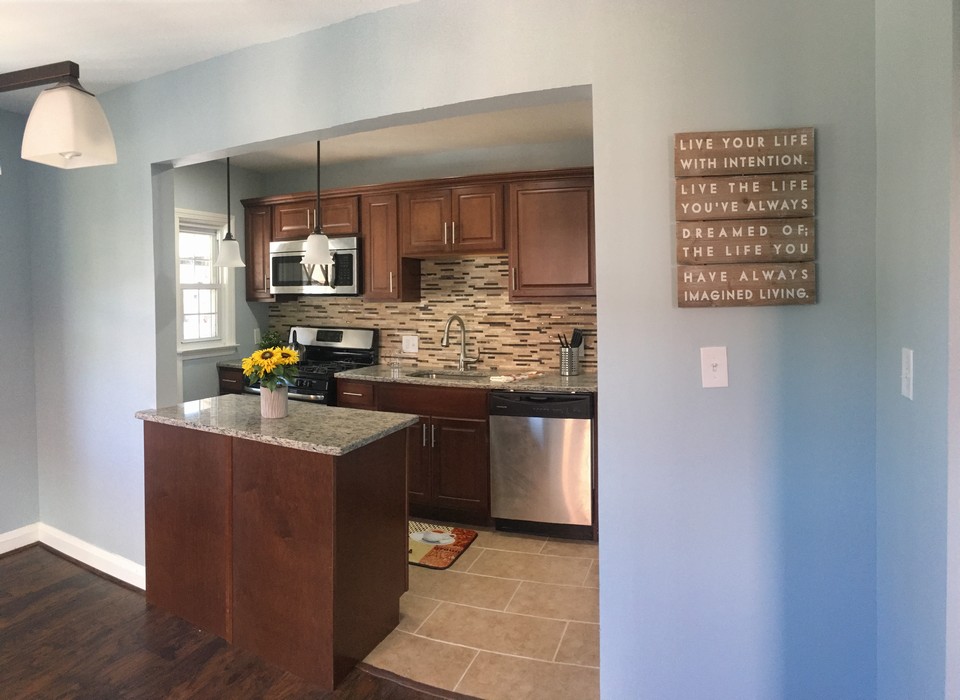 open kitchen with island